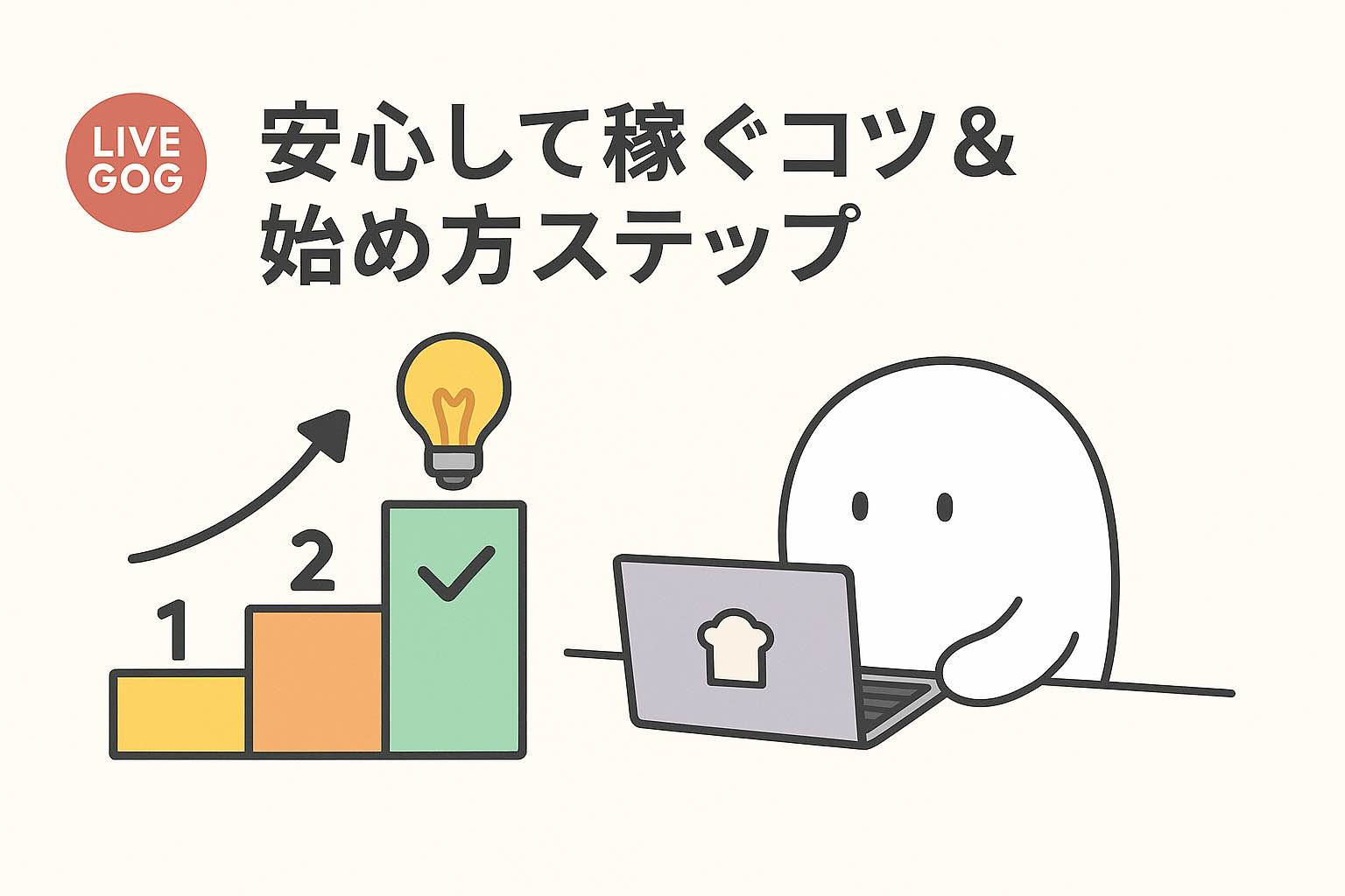 ライブでゴーゴー初心者の稼ぎ方ステップイメージ