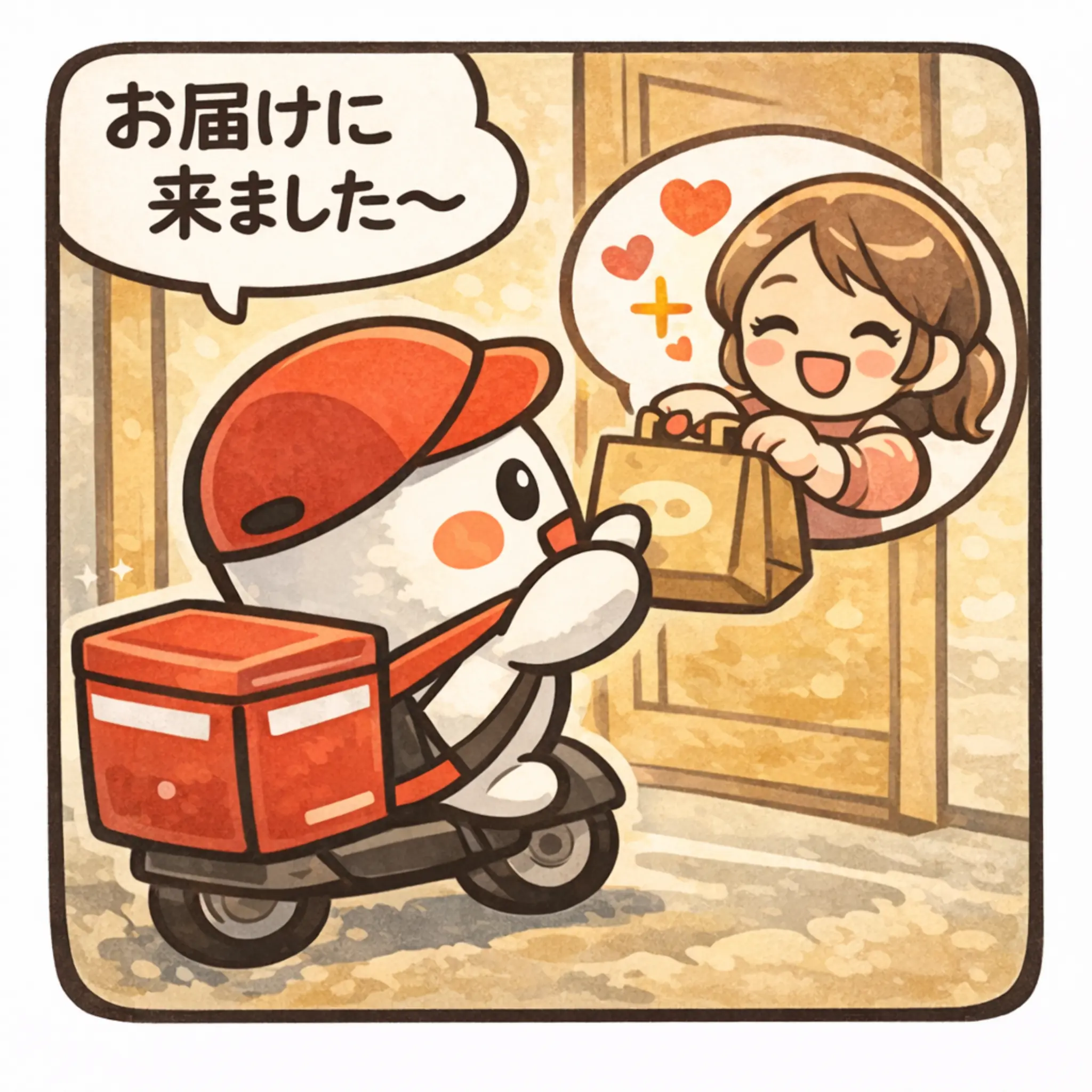 フードデリバリー 4コマ 4